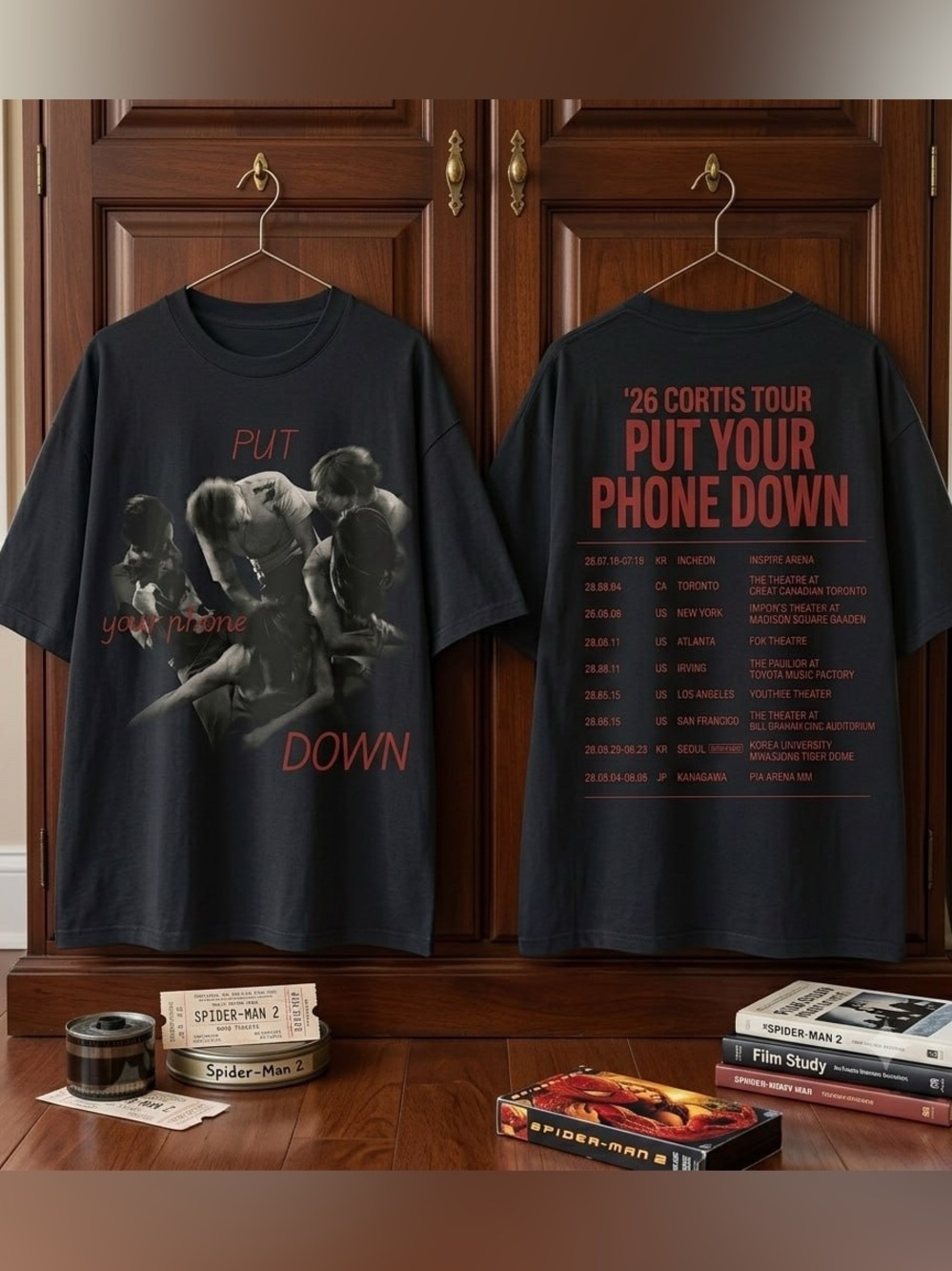 Put Your Phone Down Tour Graphic Tee - Black